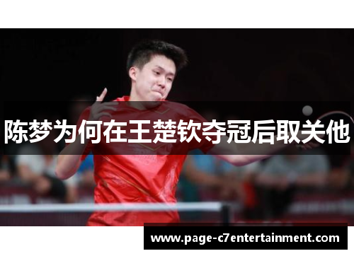 陈梦为何在王楚钦夺冠后取关他